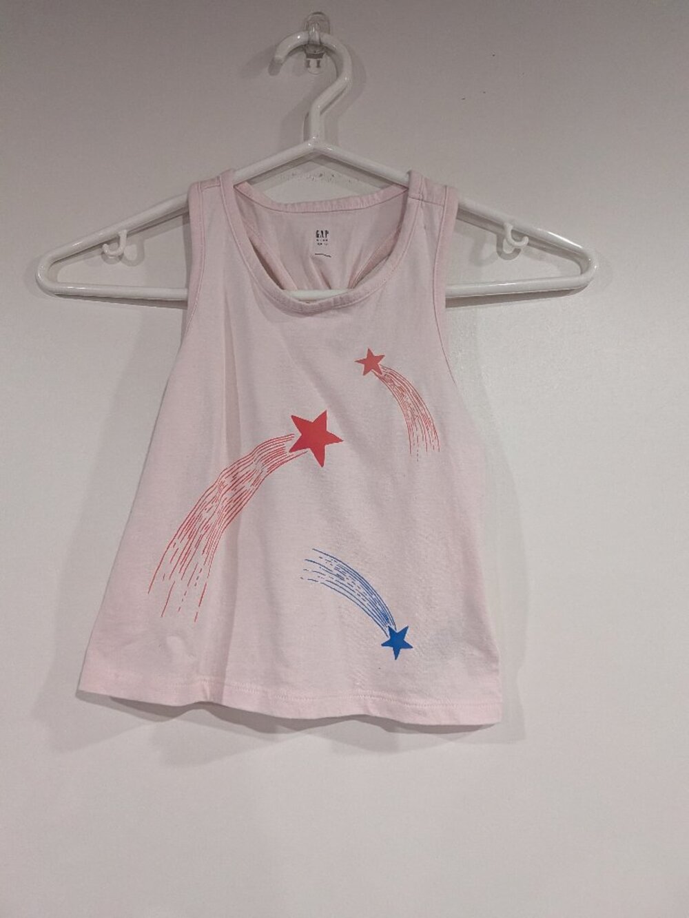 Gap Kids Shooting Star Graphic Twist Racerback Tank Pale Pink Size XS